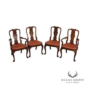 Queen Anne Style Set Of Four Mahogany Dining Chairs