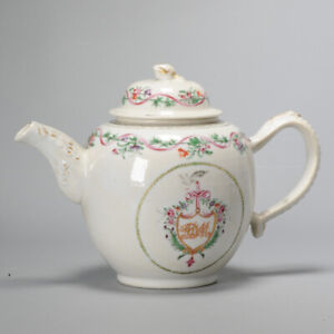 18c Armorial Chinese Porcelain Large Teapot Chine De Commande Qianlong