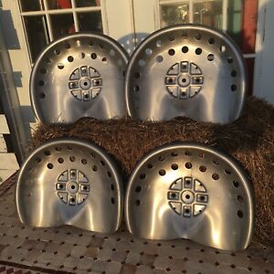 Lot Of 4 Polished Metal Tractor Seats Rustic Ranch Farm Wagon Stool Home Antique