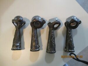 Antique Cast Iron Claw Foot And Glass Ball Table Leg Hardware Set Of 4