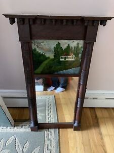 Antique Federal Reverse Painted Mirror