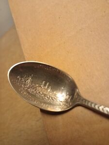 Battle Ship Maine Sterling Plated Commemrive Spoon Small Excellent Detail 