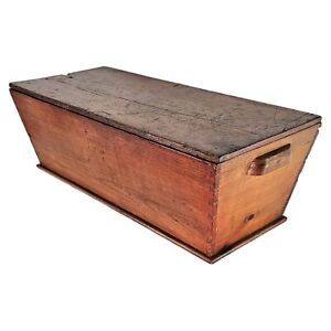 Antique Hand Crafted Angular Pine Accent Chest Small Trunk C 1850