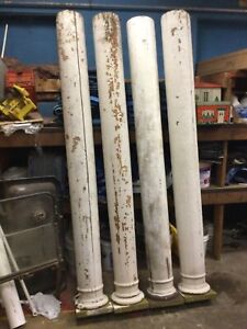 Two Round Wood Porch Columns 94 1 2 Long 8 To 9 1 2 Diameter S West Minn 