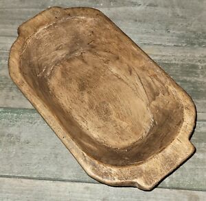  Carved Wooden Dough Bowl Primitive Wood Trencher Tray Rustic Home Decor 9 11 