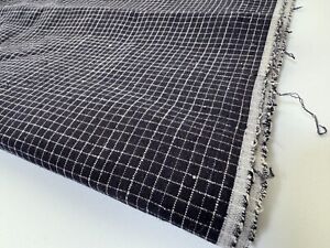 Japanese Vintage Hemp Fine Checkered Fabric Kimono Fabric