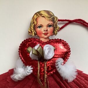 Paper Doll Vintage Ornaments Valentine Christmas Gift Tag Item 28