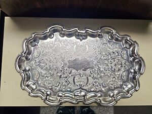 Large Silverplate Serving Tray 21 Inch
