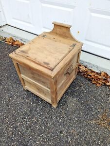 Antique Commode Chamber Pot Chair Potty Toilet Box Wooden Seat Mission Portable