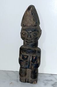 Old Nigeria Yoruba People Carved Wood Statue Of A Male Ibeji