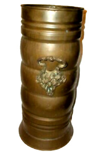 1900s Solid Copper Umbrella Cane Stand Ireland Ornate Brass Handles Victorian