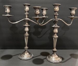 Pair Of Vintage Sterling Silver Candelabras Prelude By International Silver