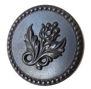 Goodyear Rubber Antique Plantlife Flower Button With Back Mark Error 1851