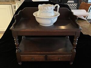 Antique Period Late 18th Early 19th C Miniature Child S Washstand W Bowl Pitch