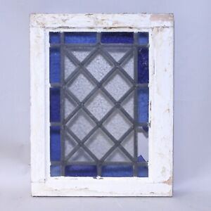 Leaded Stained Glass Window Pane In Frame Early 1900s 15 1 4 X 11 1 2 