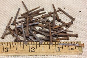 1 Old Square Nails 50 Real 1850 S Vintage Rusty Patina 5 32 Small Head Brads
