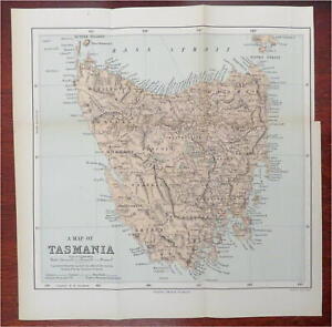 Tasmania Australia Van Diemen S Land Hobart 1893 Stanford Map