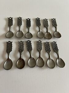 Norge Tbp Salt Cellar Spoons X12 Vintage Made In Norway