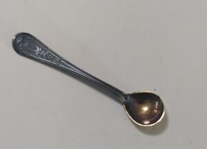 Antique Russian Hommet Silver Gold Wash Bottom Salt Spoon