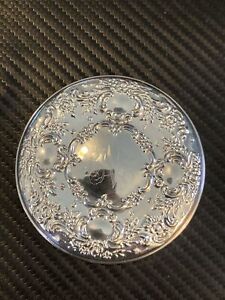 Vintage Towle Sterling Silver Repousse Purse Hand Mirror