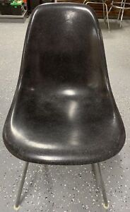 Herman Miller Charles Eames Side Shell H Frame Chair Black Authentic Fiberglass