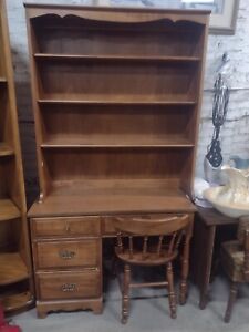 Vintage Desk With Bookcase Maple By Moosehead