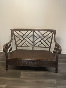 Vintage Whicker Chippendale Settee