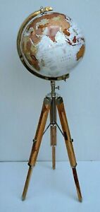 Floor World Globe With Wooden Tripod Stand 18 Big Modern Map Atlas Globe Decor