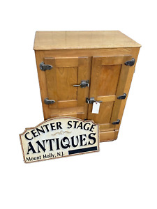 64345 Antique Victorian Oak Ice Box Cabinet