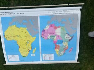 Rand Mcnally Map School Pull Down World History Series Partition Of Africa 12625