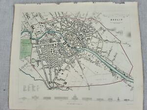 Nice Large Colored Map Of Berlin From 1846 Original 