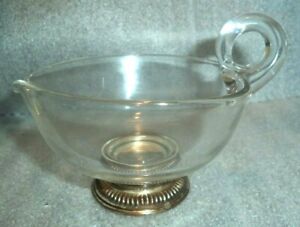 Fine Old Clear Glass Jack In The Pulpit Creamer With Sterling Silver Base