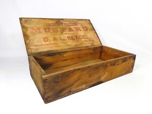 Late 19th Early 20th C Vint Wood Crate Extra English Mustard D L Slade Boston Ma