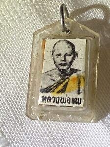 Phra Lp Tae Kongthong Locket Photo Behind 3 Takrud Silver Gold Nak Thai Amulet