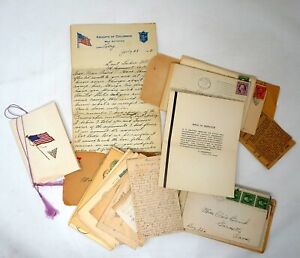 C1906 1918 Archive Of 11 Letters Postcards Ephemera To Kansas Teacher Ww1