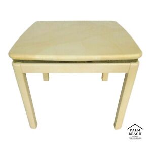 Karl Springer Style Faux Lacquered Goatskin Side End Table