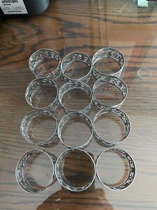 12 Vintage Napkin Silverplate Rings