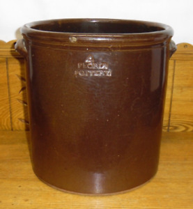 Antique Peorian Pottery Stoneware 4 Gallon Crock 11 1 4 