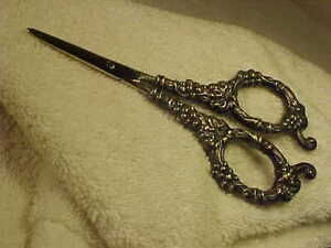 Antique Ornate Sterling Silver Scissors Germany