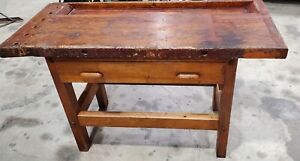 Vintage Antique Carpenter S Work Bench Table Or Kitchen Island