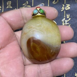 100 Chinese Boutique Pure Hand Made Antique Silk Agate Snuff Bottle