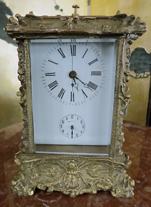 Antique Bronze Napoleon Iii Style Carriage Clock Late 19th C