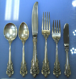 Wallace Grande Baroque 6pc Sterling Silverware Service For 12 W Serving 79pcs