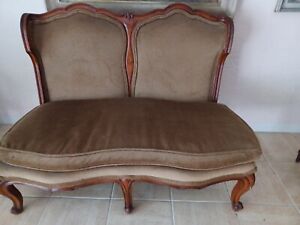 Antique French Loveseat Beautiful Wood Carving