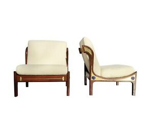 Pair Of Ib Kofod Larsen Wenge Lounge Chairs For The Megiddo Collection