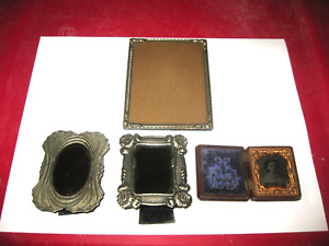 Lot Of 4 Antique Vintage Small Mini Picture Photo Frames Nice Condition