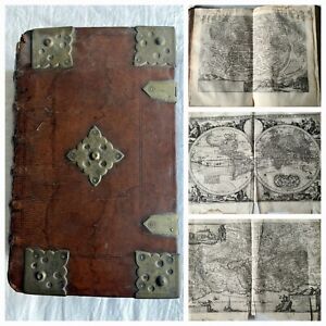 Rare Colossal Dutch Ravesteyn Bible In Original Binding 1649 With All Maps