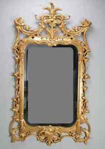 Friedman Brothers Gold Gilt Gibbs Homestead Chippendale Rocco Style Mirror