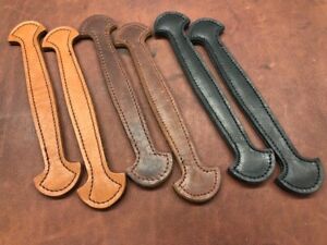 Pair Of Made In Maine Stitched Leather Wide End Trunk Handles Th02 3 Colors