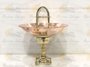 Nautical New Brass Mount Ceiling Bulkhead Light Fixture With Copper Shade 1 Pcs